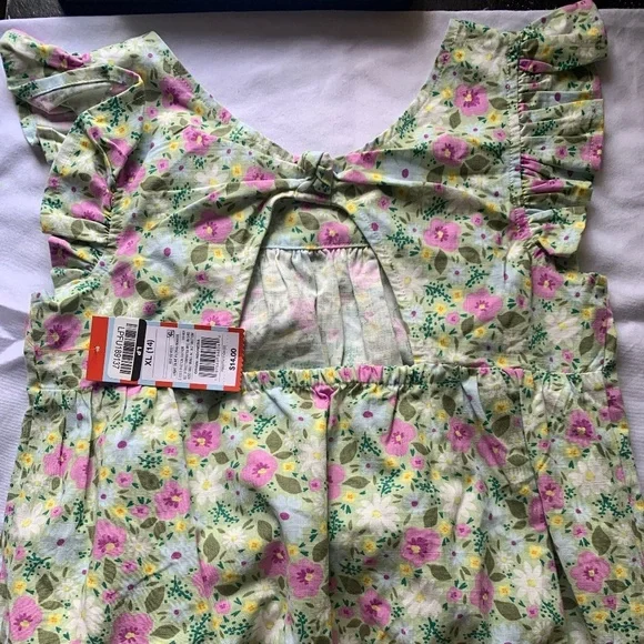 Cat &Jack. Light olive floral for girls. Size XL(14). Made in Indonesia. - Picture 2 of 5